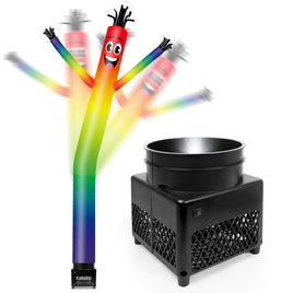 6FT Rainbow Inflatable Tube Man with Blower (5.5'' Diameter) and Built - in LED - goodeny