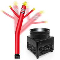 6FT Red Inflatable Tube Man with Blower (5.5'' Diameter) and Built - in LED - goodeny
