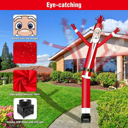 6FT Santa Claus Inflatable Tube Man with Blower (5.5'' Diameter) and Built - in LED - goodeny