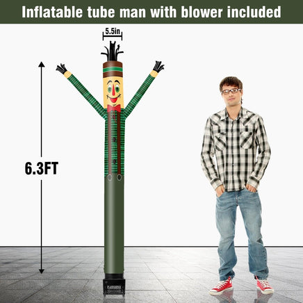 6FT Scarecrow Inflatable Tube Man with Blower (5.5'' Diameter) and Built - in LED - goodeny