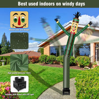 6FT Scarecrow Inflatable Tube Man with Blower (5.5'' Diameter) and Built - in LED - goodeny