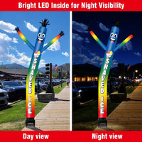 6FT Shaved Ice Inflatable Tube Man with Blower (5.5'' Diameter) and Built - in LED - goodeny
