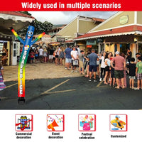 6FT Shaved Ice Inflatable Tube Man with Blower (5.5'' Diameter) and Built - in LED - goodeny