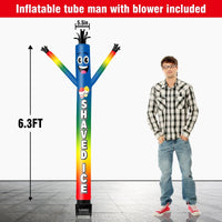 6FT Shaved Ice Inflatable Tube Man with Blower (5.5'' Diameter) and Built - in LED - goodeny