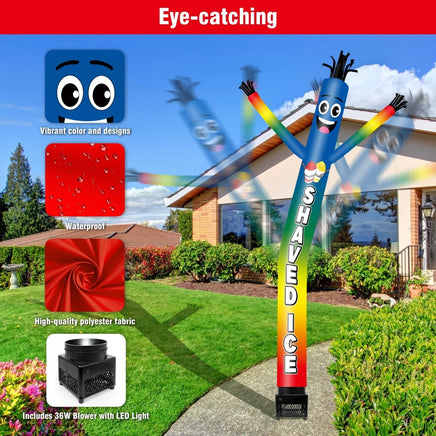 6FT Shaved Ice Inflatable Tube Man with Blower (5.5'' Diameter) and Built - in LED - goodeny