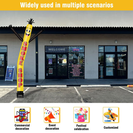 6FT Smoke Shop Inflatable Tube Man with Blower (5.5'' Diameter) and Built - in LED - goodeny