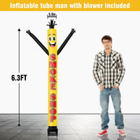 6FT Smoke Shop Inflatable Tube Man with Blower (5.5'' Diameter) and Built - in LED - goodeny