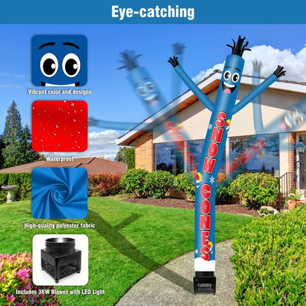 6FT Snow Cones Inflatable Tube Man with Blower (5.5'' Diameter) and Built - in LED - goodeny