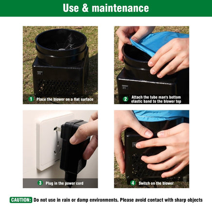 6FT Snowflake Inflatable Tube Man with Blower (5.5'' Diameter) and Built - in LED - goodeny