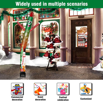 6FT Snowflake Inflatable Tube Man with Blower (5.5'' Diameter) and Built - in LED - goodeny