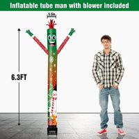 6FT Snowflake Inflatable Tube Man with Blower (5.5'' Diameter) and Built - in LED - goodeny