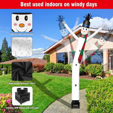 6FT Snowman Inflatable Tube Man with Blower (5.5'' Diameter) and Built - in LED - goodeny