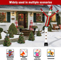 6FT Snowman Inflatable Tube Man with Blower (5.5'' Diameter) and Built - in LED - goodeny