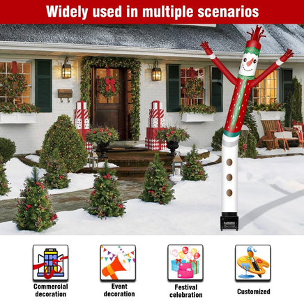 6FT Snowman Inflatable Tube Man with Blower (5.5'' Diameter) and Built - in LED - goodeny