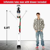 6FT Snowman Inflatable Tube Man with Blower (5.5'' Diameter) and Built - in LED - goodeny