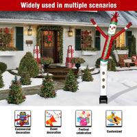 6FT Snowman Inflatable Tube Man with Blower (5.5'' Diameter) and Built - in LED - goodeny