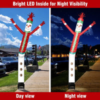 6FT Snowman Inflatable Tube Man with Blower (5.5'' Diameter) and Built - in LED - goodeny