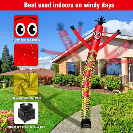 6FT Sweet Corn Inflatable Tube Man with Blower (5.5'' Diameter) and Built - in LED - goodeny