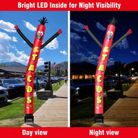 6FT Tacos Inflatable Tube Man with Blower (5.5'' Diameter) and Built - in LED - goodeny