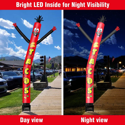 6FT Tacos Inflatable Tube Man with Blower (5.5'' Diameter) and Built - in LED - goodeny