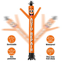 6FT Tall Auto Repair Orange Waving Inflatable Tube Man(Blower Not Included) - goodeny