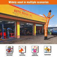 6FT Tall Auto Repair Orange Waving Inflatable Tube Man(Blower Not Included) - goodeny