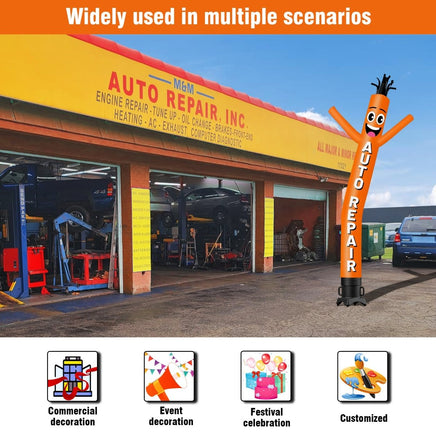 6FT Tall Auto Repair Orange Waving Inflatable Tube Man(Blower Not Included) - goodeny