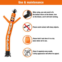 6FT Tall Auto Sales Orange Waving Inflatable Tube Man(Blower Not Included) - goodeny