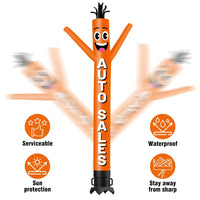 6FT Tall Auto Sales Orange Waving Inflatable Tube Man(Blower Not Included) - goodeny