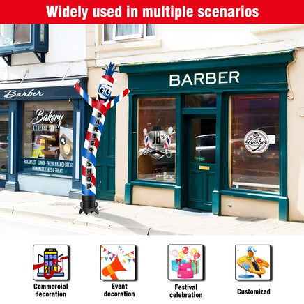 6FT Tall Barber Shop Waving Inflatable Tube Man(Blower Not Included) - goodeny
