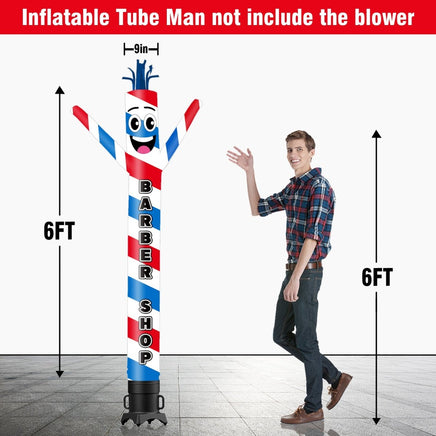 6FT Tall Barber Shop Waving Inflatable Tube Man(Blower Not Included) - goodeny