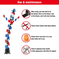 6FT Tall Barber Shop Waving Inflatable Tube Man(Blower Not Included) - goodeny