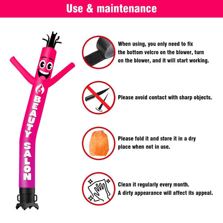 6FT Tall Beauty Salon Waving Inflatable Tube Man(Blower Not Included) - goodeny