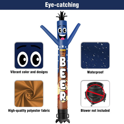 6FT Tall Beer Waving Inflatable Tube Man(Blower Not Included) - goodeny