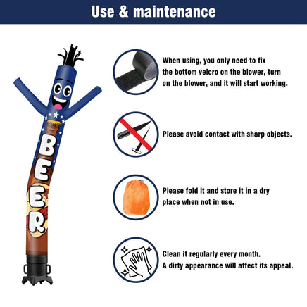6FT Tall Beer Waving Inflatable Tube Man(Blower Not Included) - goodeny