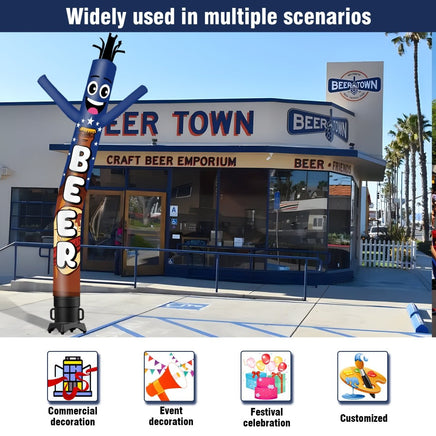 6FT Tall Beer Waving Inflatable Tube Man(Blower Not Included) - goodeny