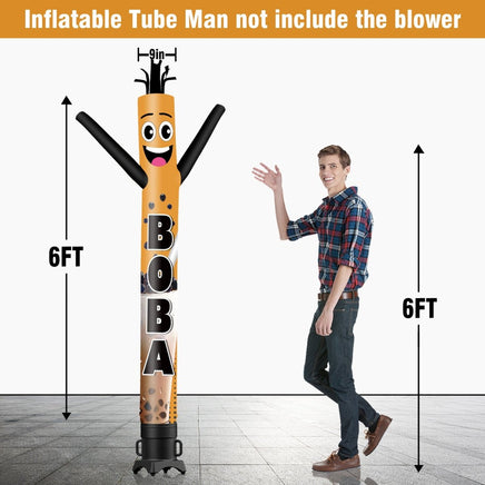 6FT Tall Boba Waving Inflatable Tube Man(Blower Not Included) - goodeny