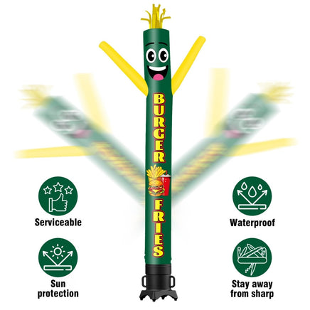 6FT Tall Burger & Fries Waving Inflatable Tube Man(Blower Not Included) - goodeny