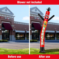 6FT Tall Burger Waving Inflatable Tube Man(Blower Not Included) - goodeny