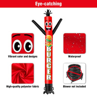 6FT Tall Burger Waving Inflatable Tube Man(Blower Not Included) - goodeny