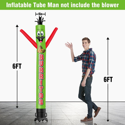 6FT Tall Burritos Waving Inflatable Tube Man(Blower Not Included) - goodeny