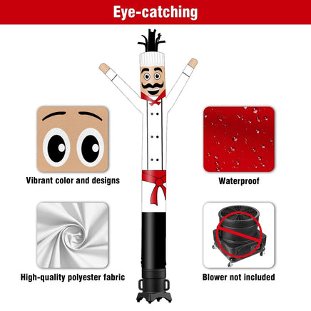 6FT Tall Chef Waving Inflatable Tube Man(Blower Not Included) - goodeny