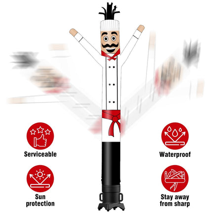 6FT Tall Chef Waving Inflatable Tube Man(Blower Not Included) - goodeny