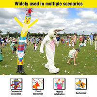6FT Tall Chicken Easter Egg Waving Inflatable Tube Man(Blower Not Included) - goodeny