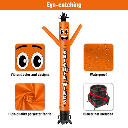 6FT Tall Chicken Wings Waving Inflatable Tube Man(Blower Not Included) - goodeny