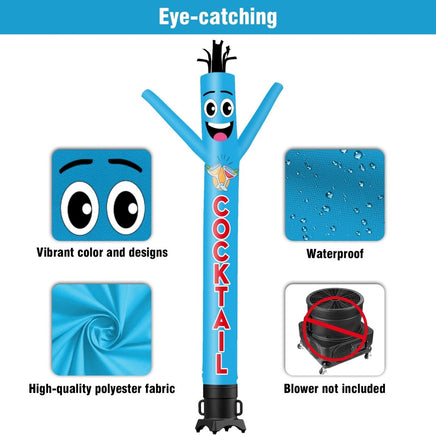 6FT Tall Cocktail Waving Inflatable Tube Man(Blower Not Included) - goodeny