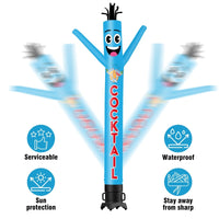 6FT Tall Cocktail Waving Inflatable Tube Man(Blower Not Included) - goodeny