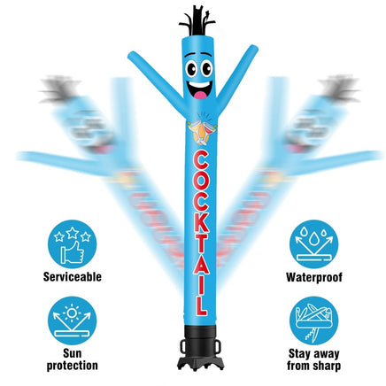 6FT Tall Cocktail Waving Inflatable Tube Man(Blower Not Included) - goodeny