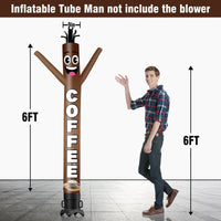 6FT Tall Coffee Waving Inflatable Tube Man(Blower Not Included) - goodeny