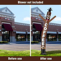 6FT Tall Coffee Waving Inflatable Tube Man(Blower Not Included) - goodeny